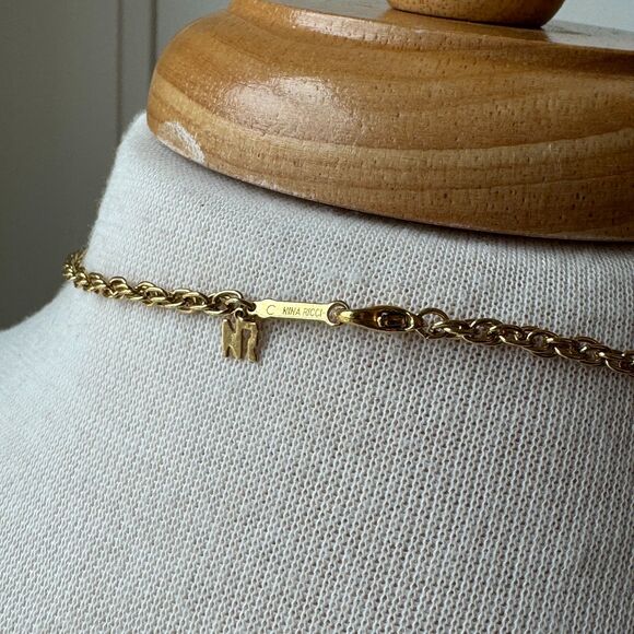 French Designer Nina Ricci Vintage Pearlescent Pendant Necklace - Picture 7 of 10